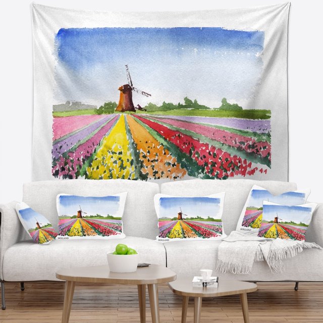 DESIGN ART Designart 'Holland Vector Illustration' Cityscape Painting