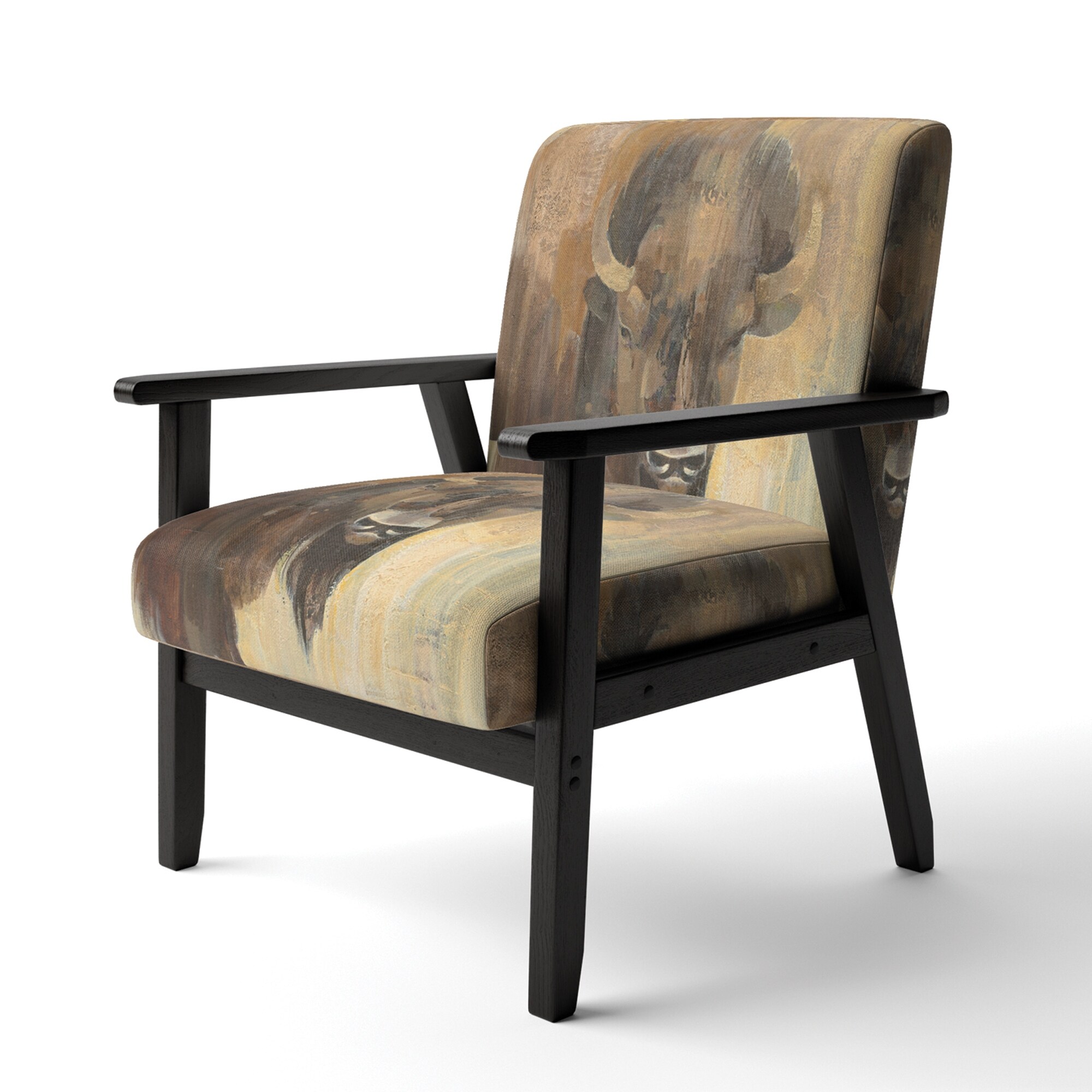 DESIGN ART Designart "Into The Wild Gold Buffalo" Upholstered Modern