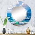 thumbnail image 1 of DESIGN ART Designart 'Light Reflecting Trhough Sea Waves At The Shore' Nautical & Coastal Printed Wall Mirror 32in.x32in., 1 of 5