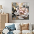thumbnail image 1 of DESIGN ART Designart "Marble Pink Gold Peony Flower IV" Floral Peony Metal Wall Art 16 in. wide x 16 in. high, 1 of 5