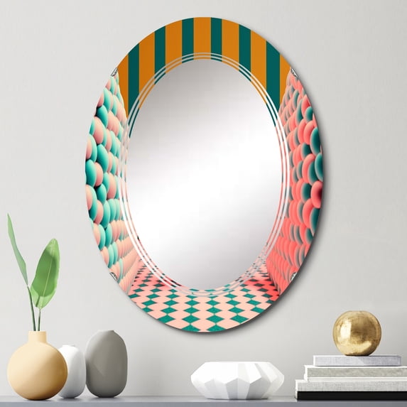 DESIGN ART Designart 'Marble Woman Surrealistic Universe IV' Printed Modern Woman Wall Mirror 20in.x30in.