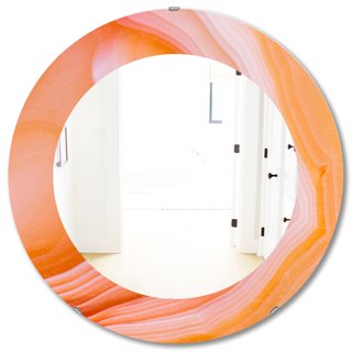 CEREM Magnetic Locker Mirror, Orange 5 x 7 - Real Glass Make-up