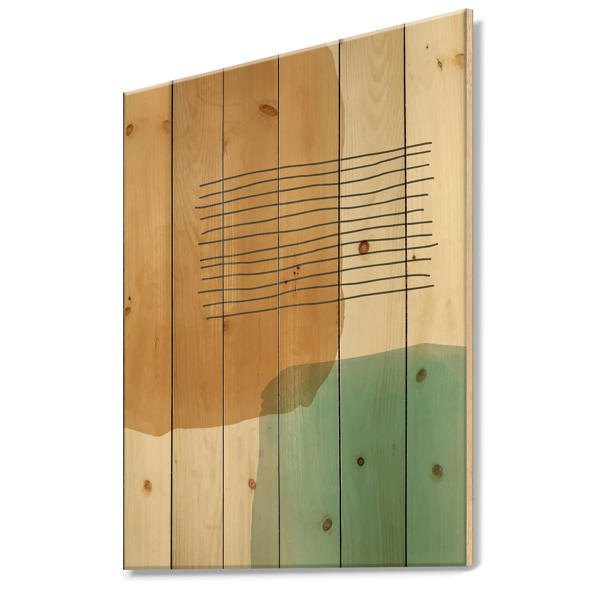 DESIGN ART Designart 'Minimal Elementary Organic And Geometric Compostions  XXXXV' Modern Print on Natural Pine Wood 12 In. wide X 20 In. high -  Walmart.com
