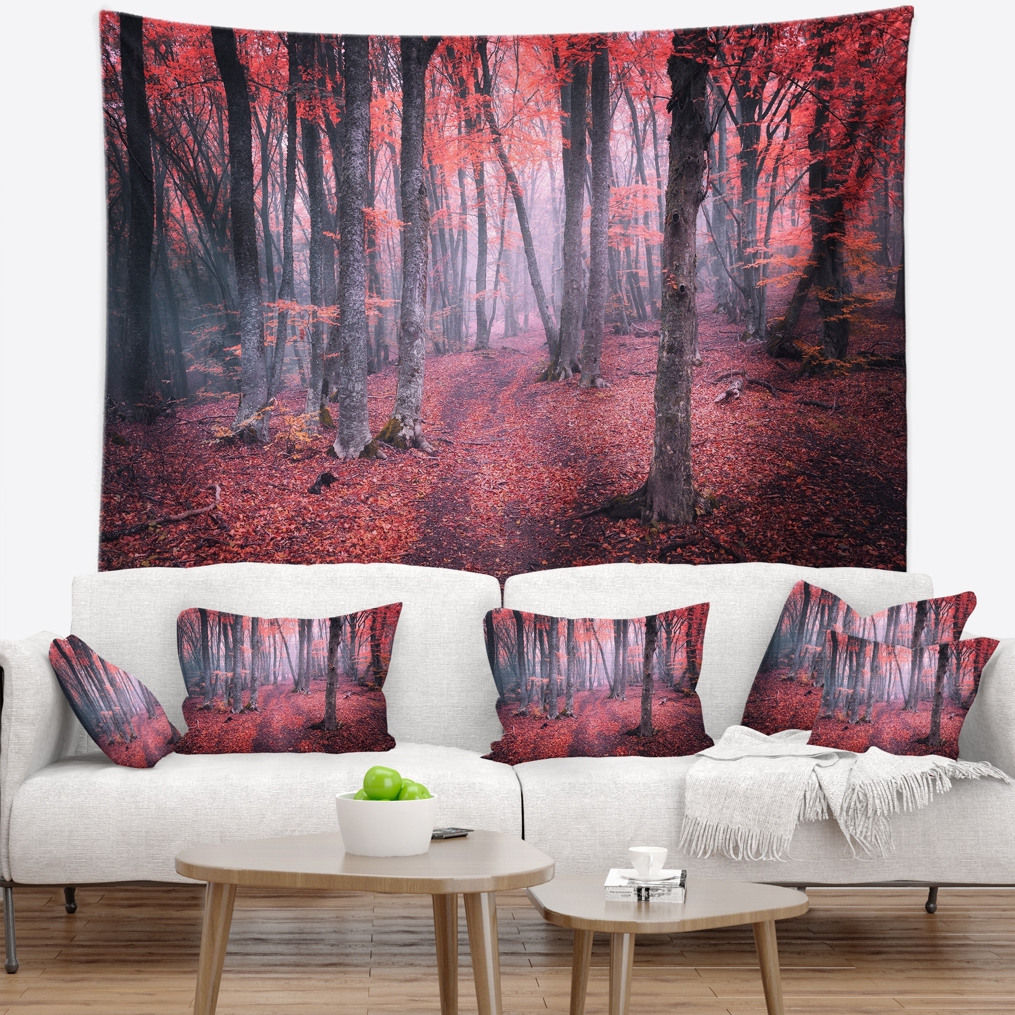 DESIGN ART Designart 'Mysterious Fairytale Red Wood' Landscape