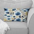 thumbnail image 1 of DESIGN ART Designart "Nordic Yellow Blue Garden Dreams II" Floral Printed Throw Pillow 12 x 20, 1 of 5