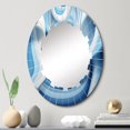 thumbnail image 1 of DESIGN ART Designart "Op Art Blue Focus III" Abstract Modern Wall Mirror 20in.x30in., 1 of 4