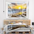 DESIGN ART Designart 'Open Window to Bright Yellow Sunset' Modern
