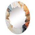 thumbnail image 1 of DESIGN ART Designart "Orange Blue Line Art Abstract Expressionism" Abstract Modern Wall Mirror 20in.x30in., 1 of 5