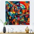 thumbnail image 1 of DESIGN ART Designart "Orange Forces In Motion" Modern Geometric Canvas Print 30 in. wide x 30 in. high, 1 of 5