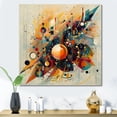 thumbnail image 1 of DESIGN ART Designart "Orange Retro Vibe Background I" Modern Geometric Canvas Print 30 in. wide x 30 in. high, 1 of 5