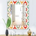 thumbnail image 1 of DESIGN ART Designart 'Orange Yellow and Green Shapes' Mid-Century Mirror - Vanity Printed Mirror 27.6 in. wide x 39.4 in. high, 1 of 4