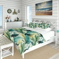 thumbnail image 1 of DESIGN ART Designart "Palm Mirage Tropical Pattern" Green Tropical - Bedding Cover Set With Shams King, 1 of 5