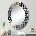 thumbnail image 1 of DESIGN ART Designart "Pastel Abstract With Blue Black & Gold Spots XVII" Modern Geometric Wall Mirror 20in.x30in., 1 of 4