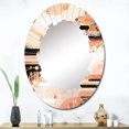 thumbnail image 1 of DESIGN ART Designart "Peach Black Symmetrical Abstractions" Cubism Modern Wall Mirror 24in.x36in., 1 of 4