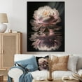 thumbnail image 1 of DESIGN ART Designart "Pink Black Peonies Petals Iii" Floral Peony Canvas Print 24 in. wide x 32 in. high, 1 of 5
