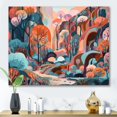 thumbnail image 1 of DESIGN ART Designart "Pink Green Minimalims Explosion Iv" Minimalism Canvas Prints 44 in. wide x 34 in. high, 1 of 5