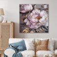 thumbnail image 1 of DESIGN ART Designart "Pink Grey Peonies Elegance III" Floral Peony Metal Wall Art 16 in. wide x 16 in. high, 1 of 5