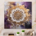 thumbnail image 1 of DESIGN ART Designart "Purple And Gold Mandala Ii" Boho Mandala Canvas Art Print 36 in. wide x 36 in. high, 1 of 5