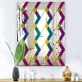 thumbnail image 1 of DESIGN ART Designart 'Purple Diamonds' Mid-Century Mirror - Decorative Printed Wall Mirror 23.7 in. wide x 31.5 in. high, 1 of 5