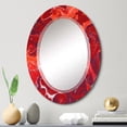 thumbnail image 1 of DESIGN ART Designart 'Red And White Marble Ripples' Printed Modern Wall Mirror 20in.x30in., 1 of 5