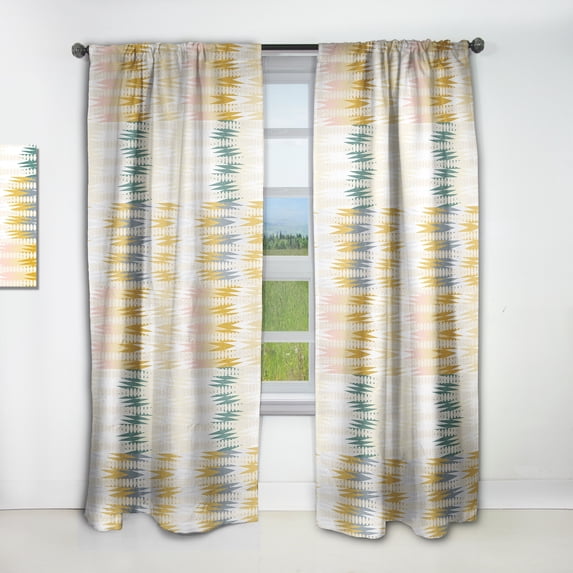 DESIGN ART Designart 'Retro Abstract Design VIII' Mid-CenturyCurtain Single Panel 52 in. wide x 95 in. high - 1 Panel 95 Inches