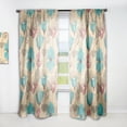 thumbnail image 1 of DESIGN ART Designart 'Retro Drawing Flowers in Pink and Blue' Floral Curtain Single Panel 52 in. wide x 90 in. high - 1 Panel 90 Inches, 1 of 5