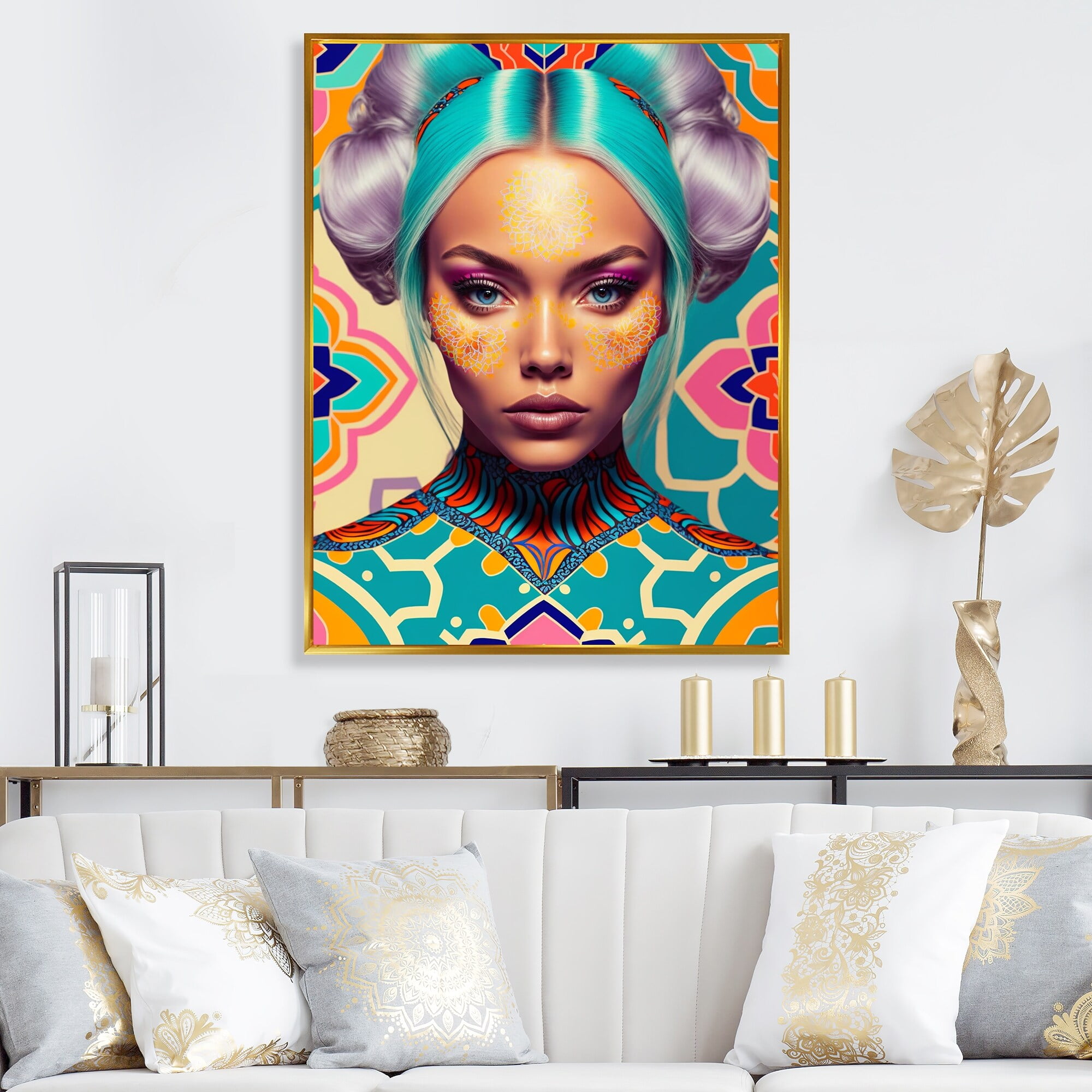 DESIGN ART Designart "Retrofuturistic Contemporary Hipsters VI" Woman