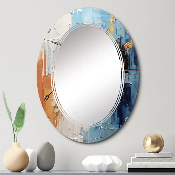 DESIGN ART Designart "Rhythmic Abstraction II" Abstract Collages Modern Wall Mirror 20in.x30in.