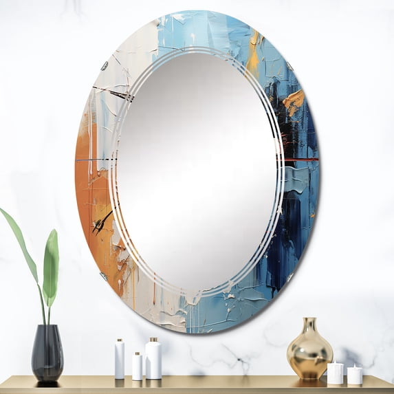 DESIGN ART Designart "Rhythmic Abstraction II" Abstract Collages Modern Wall Mirror 24in.x36in.