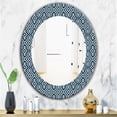 thumbnail image 1 of DESIGN ART Designart 'Scandinavian 4' Printed Mid-Century Oval or Round Wall Mirror - Blue 20in.x30in., 1 of 5