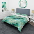 thumbnail image 1 of DESIGN ART Designart "Seaglass Mosaic Emerald Coastal Pattern II" Green Modern - Bedding Set With Shams Queen, 1 of 5