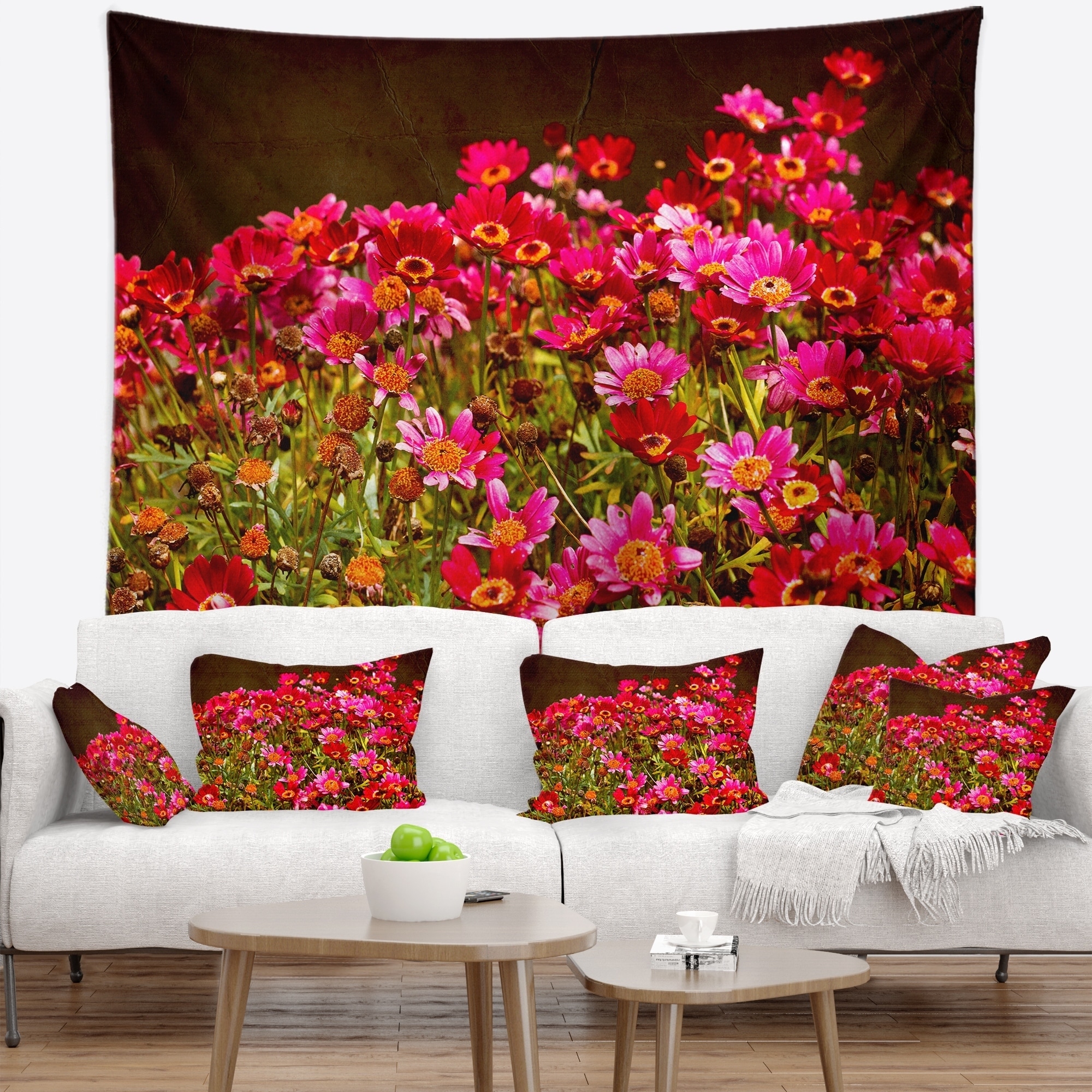 DESIGN ART Designart 'Small Red Flowers in Spring Photo' Floral Wall