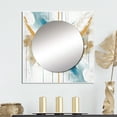 thumbnail image 1 of DESIGN ART Designart "Teal And Gold Elegance" Abstract Minimalism Wall Mirror - Abstract Square Wall Mirror For Living Room 36 in. wide x 36 in. high, 1 of 5