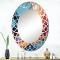 thumbnail image 1 of DESIGN ART Designart "Teal Orange Abstract Fractal Collage Symphony" Modern Wall Mirror 24in.x36in., 1 of 4