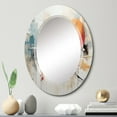 thumbnail image 1 of DESIGN ART Designart "Teal Orange Bold Energy III" Abstract Collages Modern Wall Mirror 20in.x30in., 1 of 5