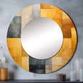 thumbnail image 1 of DESIGN ART Designart "Topaz Tessellation" Abstract Shapes Living Room Mirror - Yellow Modern Large Round Mirror 23x23 - Disc of 23 Inch, 1 of 7