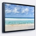 thumbnail image 1 of DESIGN ART Designart 'Tranquil Beach under White Clouds' Modern Seascape Framed Canvas Artwork, 1 of 5
