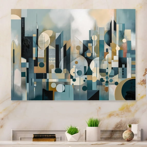 DESIGN ART Designart "Transcending Reality III" Abstract Landscape Metal Wall Art 40 in. wide x 30 in. high