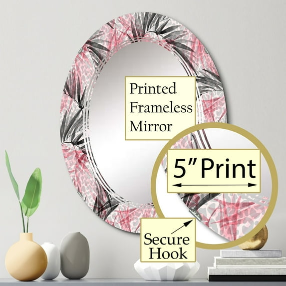 DESIGN ART Designart 'Transparent Tropical' Printed Floral Wall Mirror 20in.x30in.