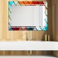 thumbnail image 1 of DESIGN ART Designart 'Triangular Colourfields 43' Glam Mirror - Modern Vanity Printed Mirror 31.5 in. wide x 23.7 in. high, 1 of 3