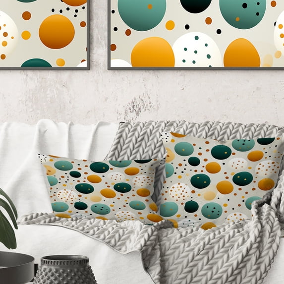 DESIGN ART Designart "Urban Oasis Polka Dots Pattern I" Polka Dots Printed Throw Pillow 16 x 16