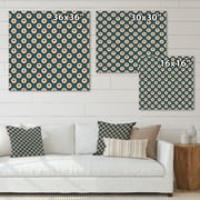 DESIGN ART Designart "Vintage Hearts In Light Blue" Patterned Canvas Wall Art Print 16 in. wide x 16 in. high