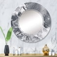 thumbnail image 1 of DESIGN ART Designart 'White And Grey Liquid Marble Waves' Printed Modern Wall Mirror 32in.x32in., 1 of 5