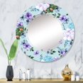 thumbnail image 1 of DESIGN ART Designart 'White And Orange Flowers On Light Blue' Printed Patterned Wall Mirror 32in.x32in., 1 of 5