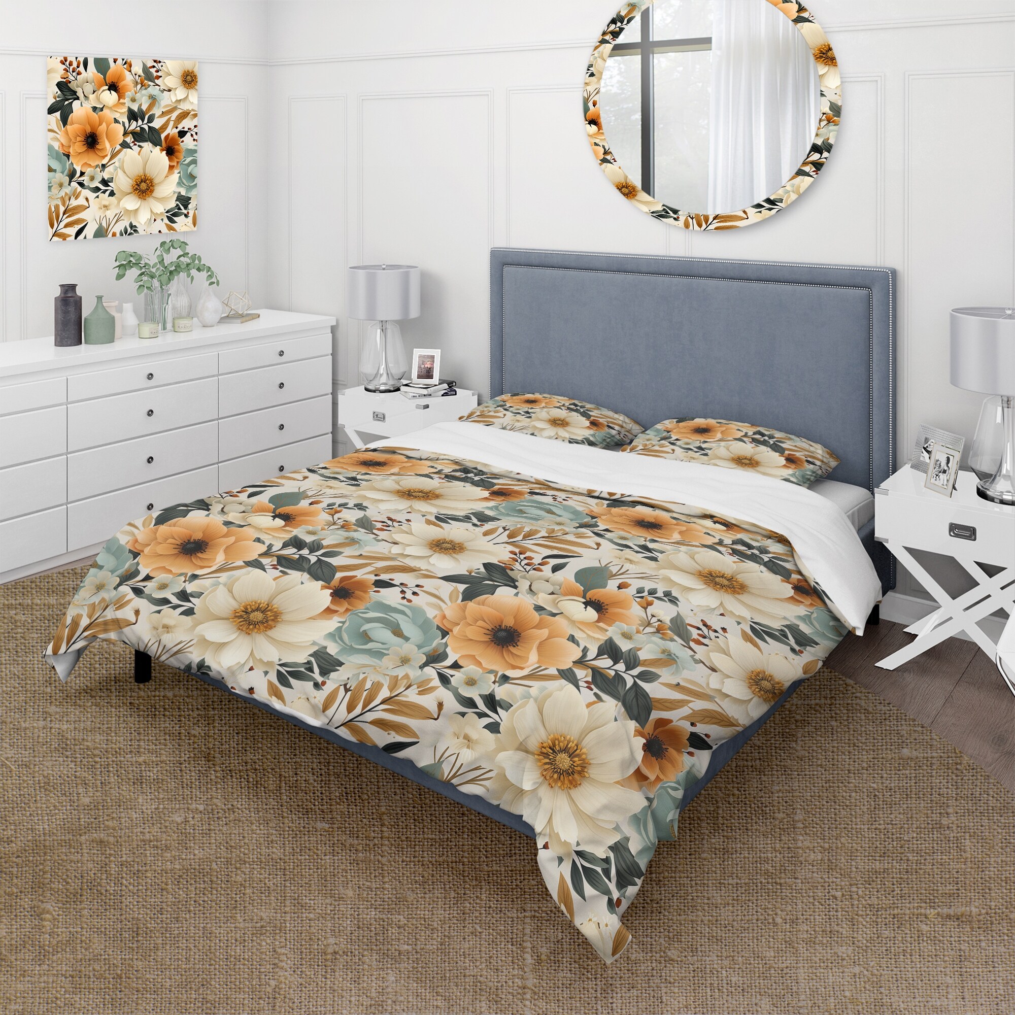 DESIGN ART Designart "White And Yellow Floral Farmhouse Bliss II