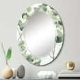 thumbnail image 1 of DESIGN ART Designart "White Green Minimalism Eucalyptus Essence IV" Floral Modern Wall Mirror 20in.x30in., 1 of 4