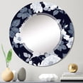 thumbnail image 1 of DESIGN ART Designart 'White Roses In Shades Of Grey II' Printed Patterned Wall Mirror 24in.x24in., 1 of 5
