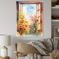 thumbnail image 1 of DESIGN ART Designart "Window Of Floral Blooms Iv" Floral Window Wall Decor 30 in. wide x 40 in. high, 1 of 5
