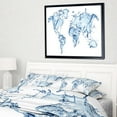 thumbnail image 1 of DESIGN ART Designart 'World Map Water Splash' Abstract Map Framed Canvas Art Print, 1 of 5