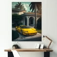 thumbnail image 1 of DESIGN ART Designart "Yellow And Grey Race Car Elegance Ii" Exotic Car Canvas Wall Art 30 in. wide x 40 in. high, 1 of 5